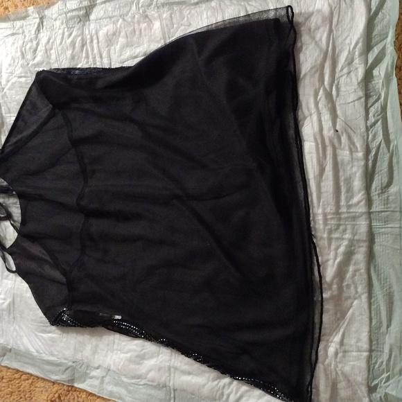 Sexy sleeveless black top with beads & sequins Size s/m - Picture 4 of 4